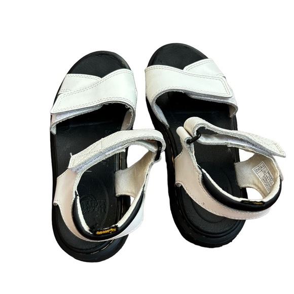 Dr. Martens JUNIOR VOSSIE LEATHER SANDALS US Size 1 EU 32 Hook & Loop White - Picture 7 of 13